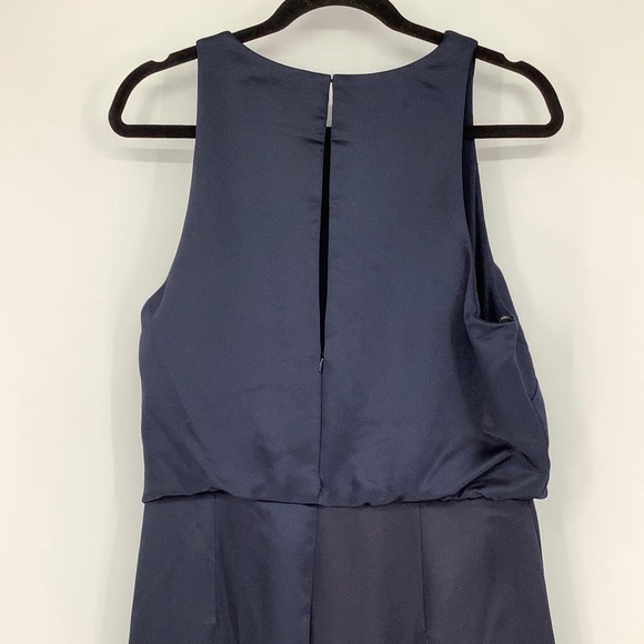 NEW! Dessy Collection Size 14 Charmeuse Trumpet Midnight Dress $242 msrp I21-13 - Picture 9 of 11